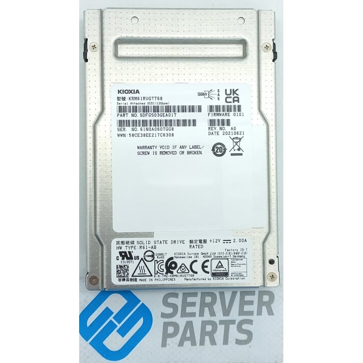 Kioxia 7.68TB SSD SAS 12G 2.5" KRM61RUG7T68