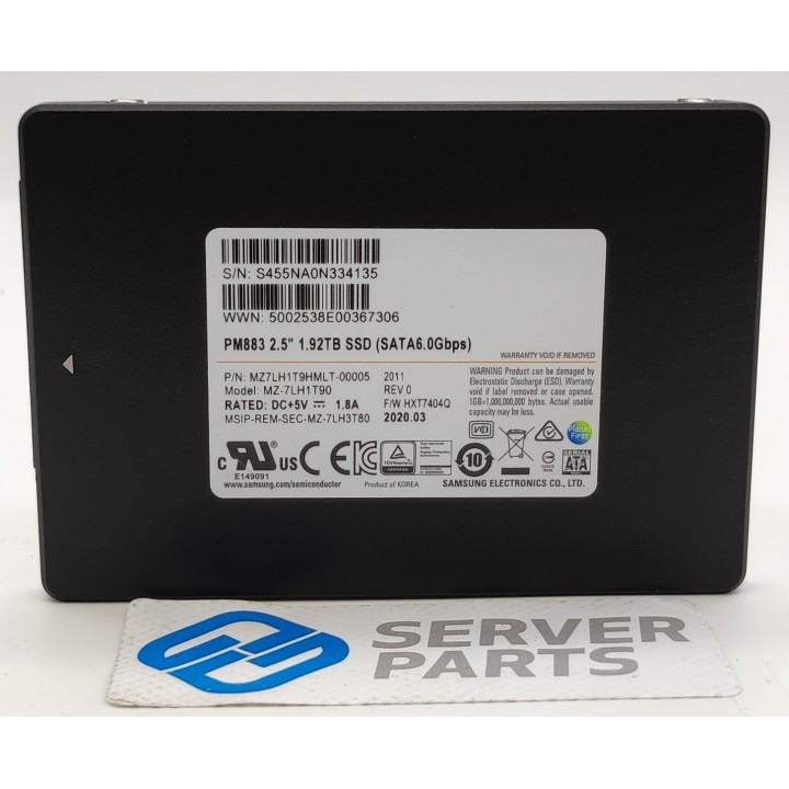 Samsung PM883 1.92TB SSD SATA 6G 2.5" MZ-7LH3T80