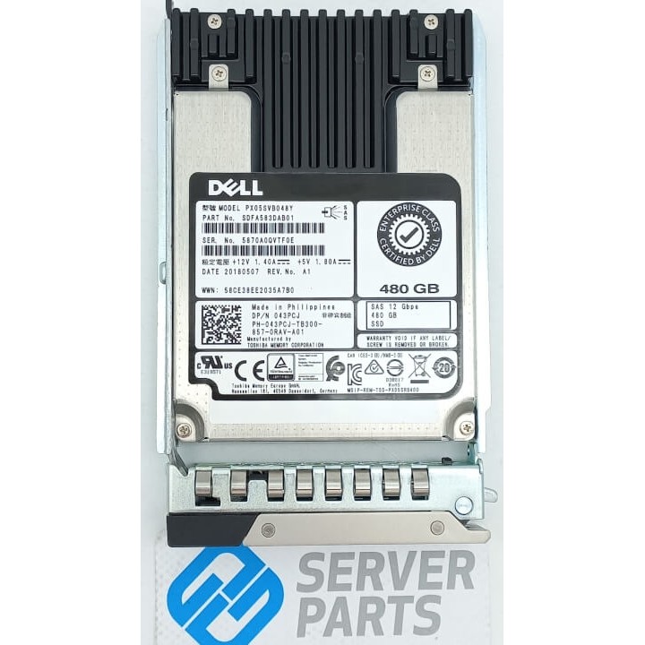 Dell 480GB SSD SAS 12G SFF 14th Gen 43PCJ