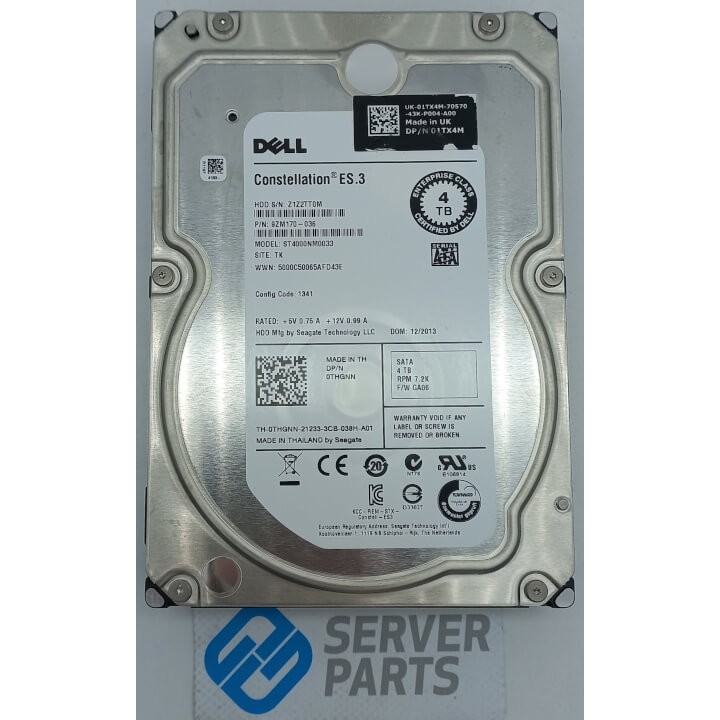 Dell 4TB 7.2K SATA 6G 3.5" THGNN utan vagga