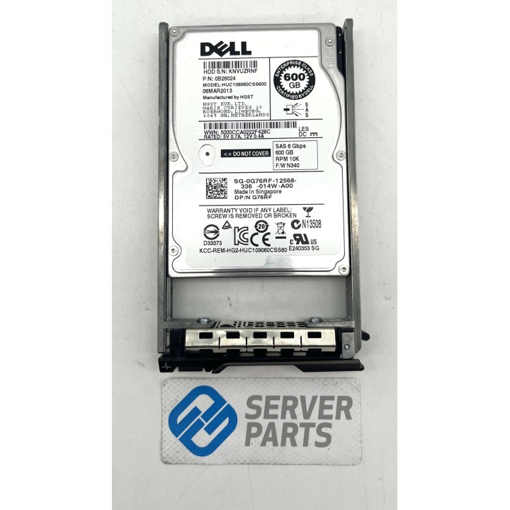 Dell 600GB 10K SAS 6G SFF G76RF