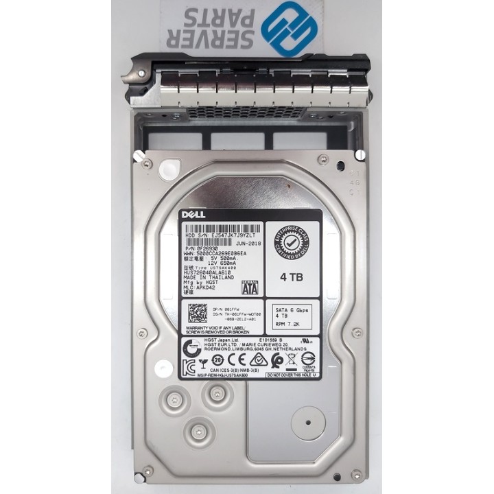 Dell 4TB 7.2K SATA 6G LFF Gen13 61FFW