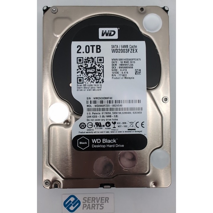 WD Black 2TB 7.2K SATA 6G 3.5" WD2003FZEX