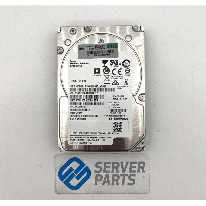 HPE 1.8TB 10K SAS 12G 2.5" P01524-003 utan vagga