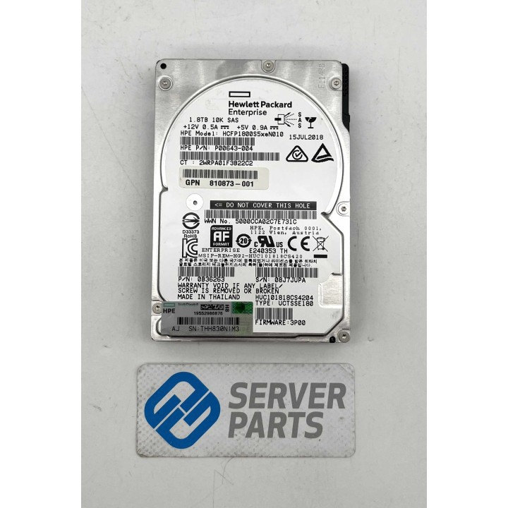 HPE 1.8TB 10K SAS 12G 2.5" P00643-004 utan vagga