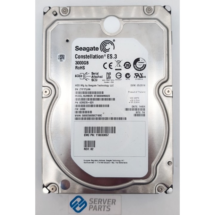 Seagate 3TB 7.2K SAS 6G 3.5" ST3000NM0023