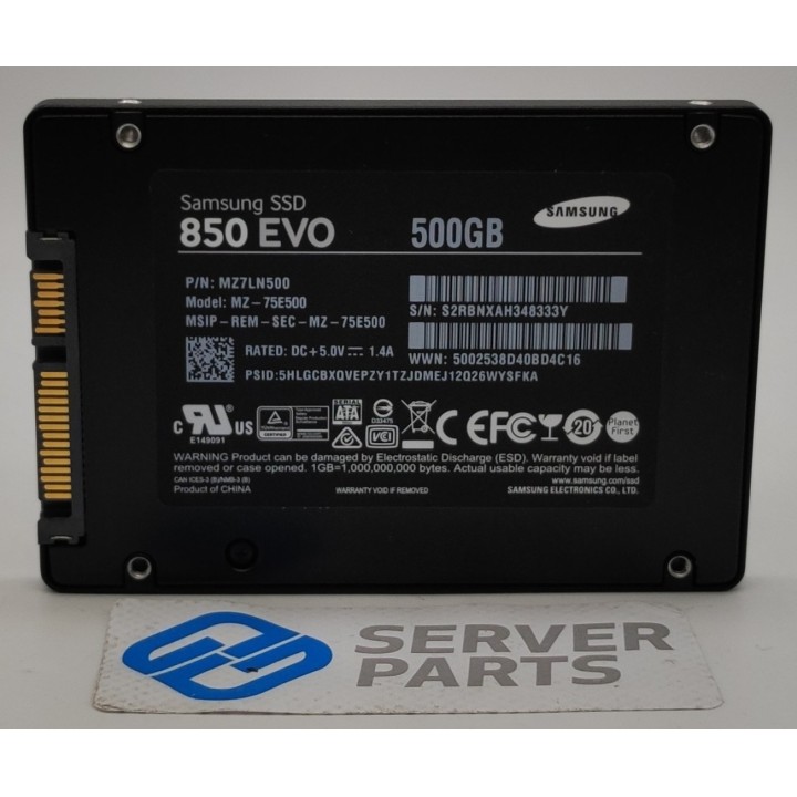 Samsung 850 EVO 500GB SSD SATA 6G 2.5" MZ-75E500