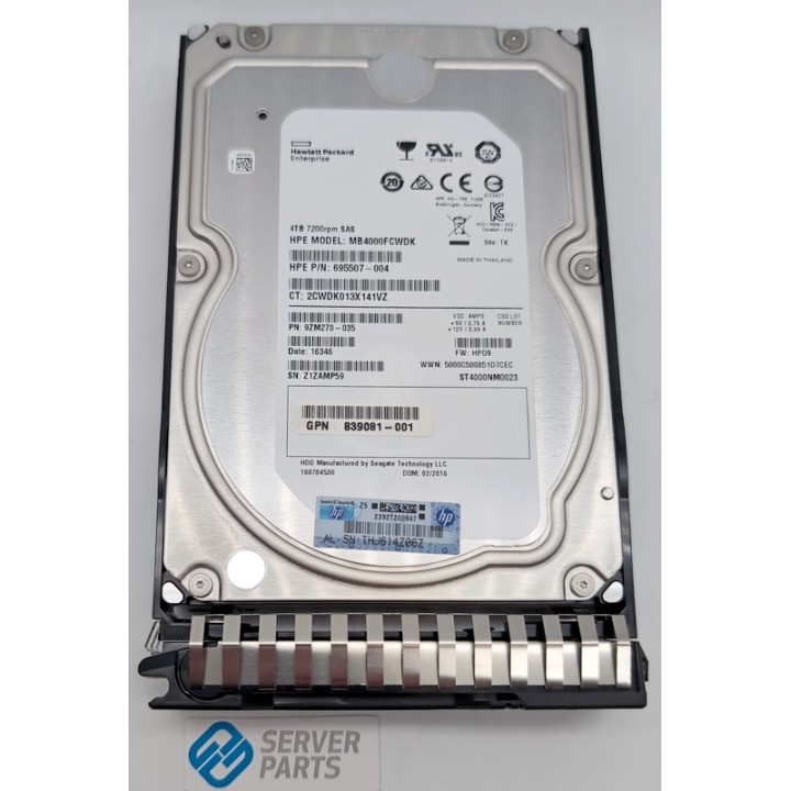 HP 4TB 7.2K SAS 6G LFF StoreOnce Caddy 844894-001