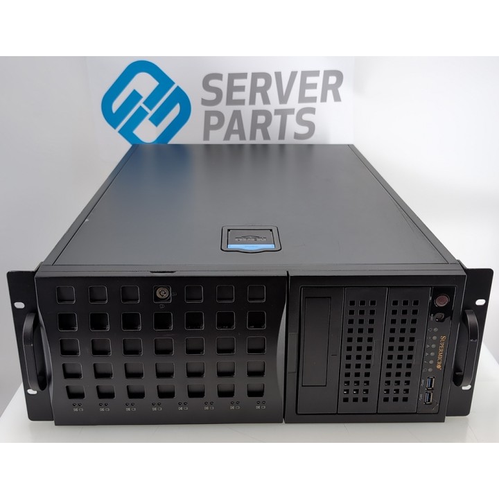 Supermicro SC745B 4U Workstation Gold 6226R 128GB 2x120GB 8x3.5" 2xPSU Rails