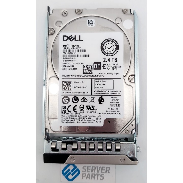 Dell 2.4TB 10K SAS 12G 512e SFF Gen14 RWR8F