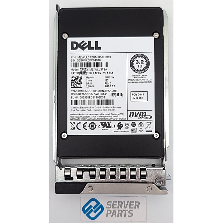 Dell 3.2TB SSD U.2 NVMe MU SFF JDMHM