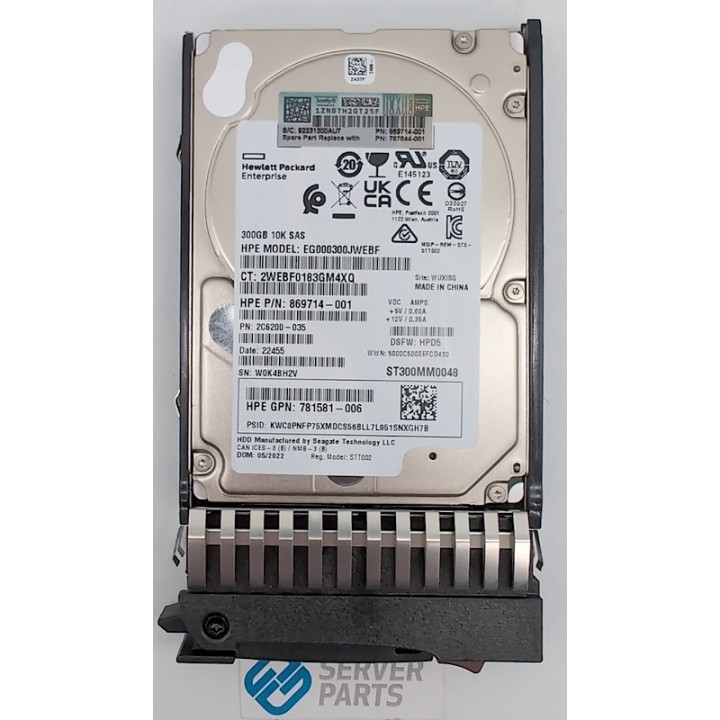HP 300GB 10K SAS 12G DP SFF Gen7 787644-001