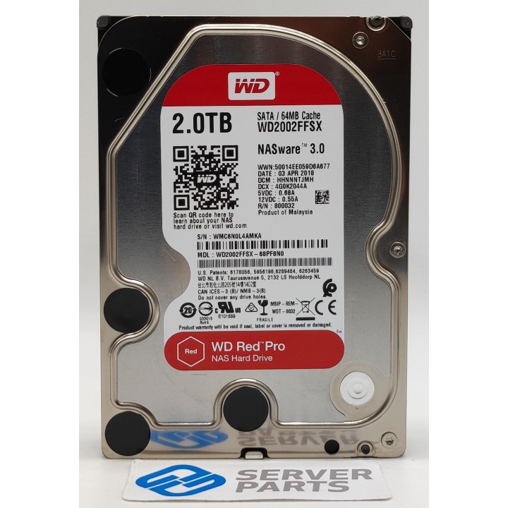 WD Red Pro 2TB 7.2K SATA 6G 3.5 WD2002FFSX