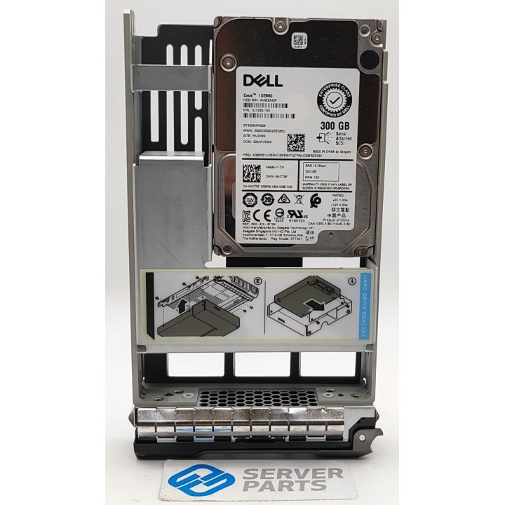 Dell 300GB 15K SAS 12G 2.5" till 3.5" LFF Gen14 NCT9F