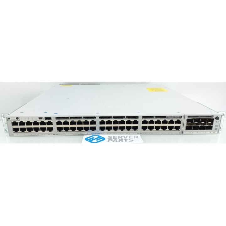 Cisco 48-portar GbE UPOE Switch 2x1100W WS-C9300-48U-E C9300-NM-8X 8x10G SFP+