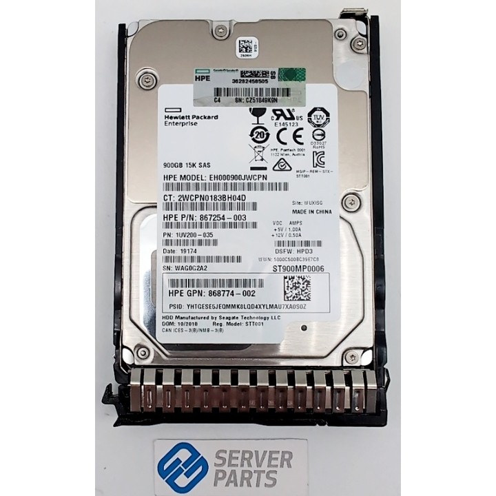 HP 900GB 15K SAS 12G SFF DS Gen9 870795-001 