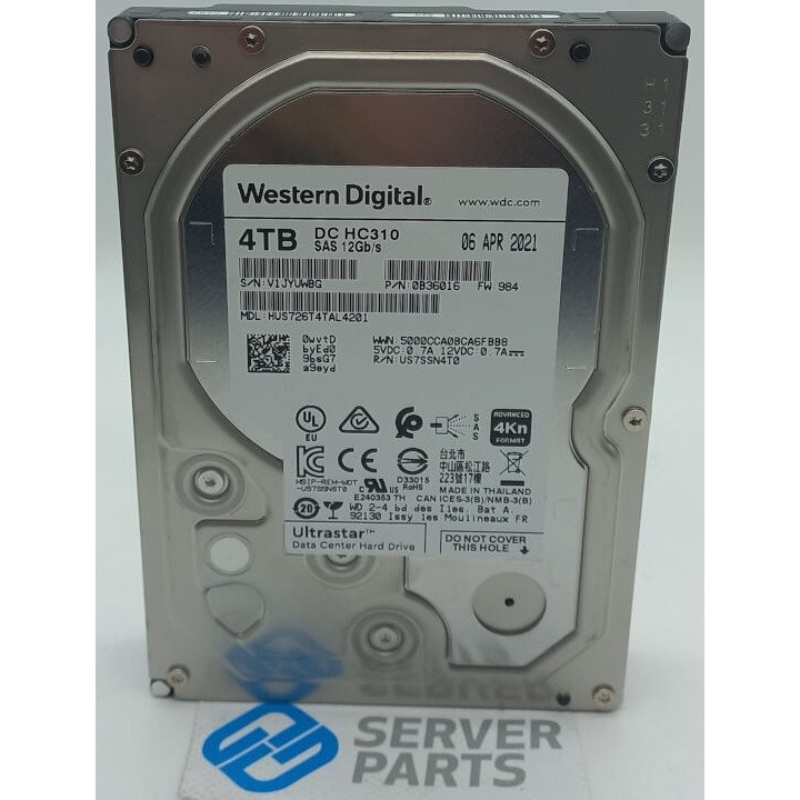 WD DC HC310 4TB 7.2K SAS 12G 3.5" HUS726T4TAL4201