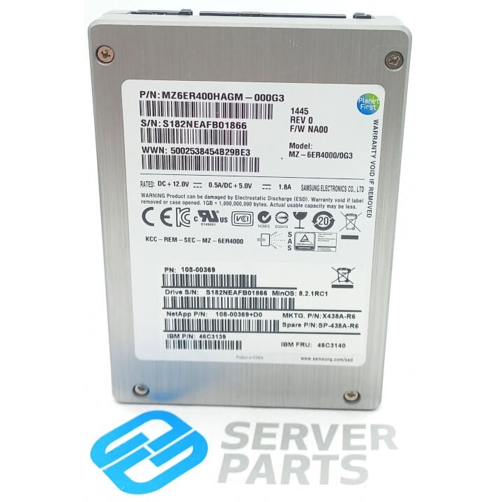 Samsung 400GB SSD SAS 6G 2.5" MZ6ER400HAGM-000G3