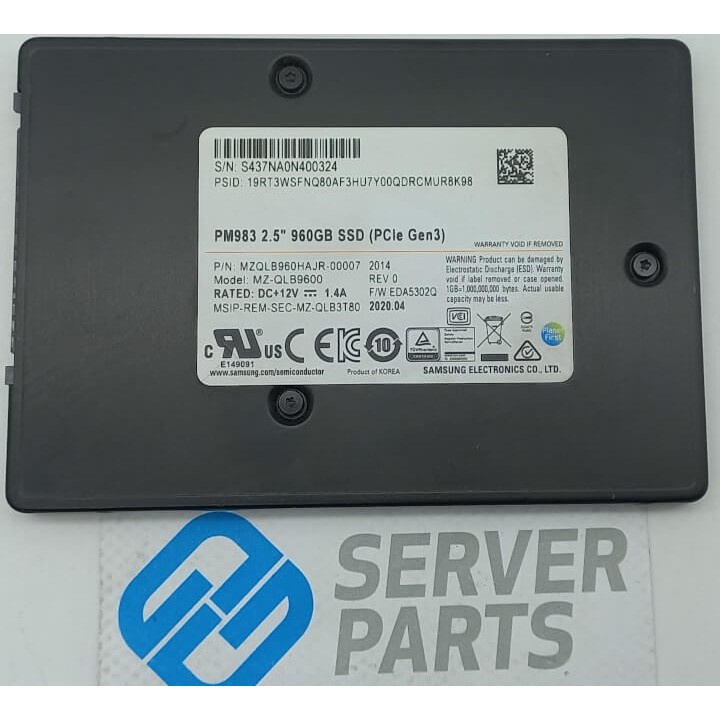 Samsung PM983 960GB SSD NVMe U.2 2.5" MZ-QLB9600