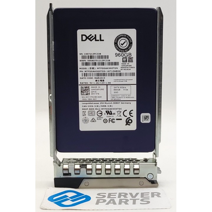 Dell 960GB SSD SATA 6G SFF Gen14 HY1F8