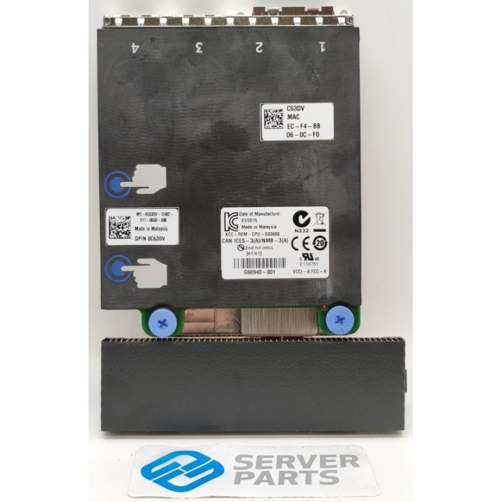 Dell Intel X520/I350 Quadport Daughter Card 2x1GbE 2x10GbE SFP+ C63DV