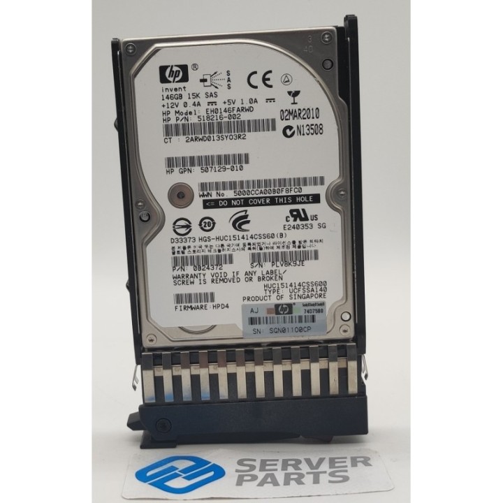 HP 146GB 15K SAS SFF DP 504334-001