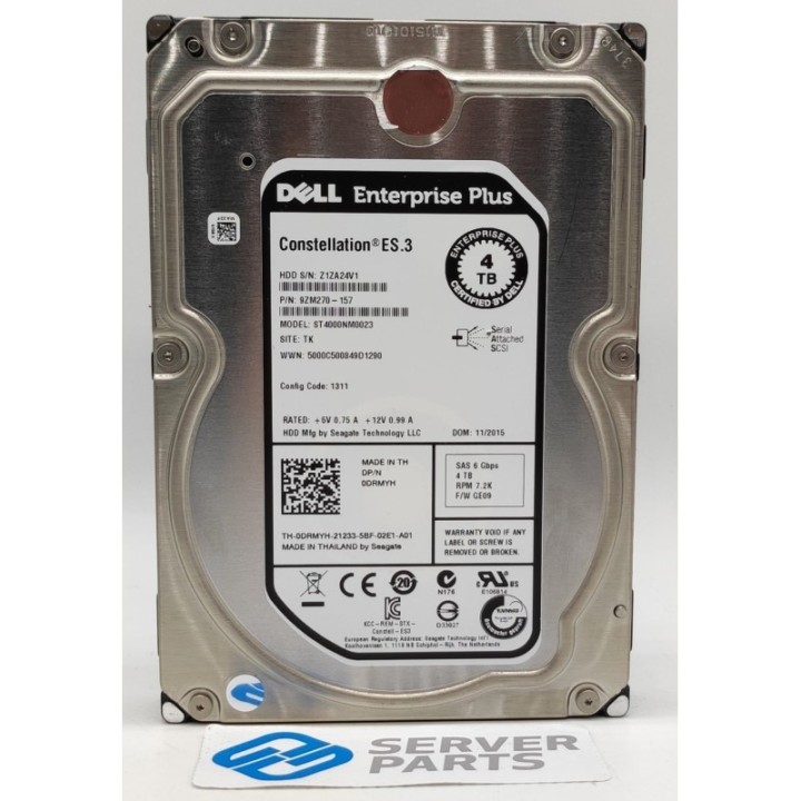 Dell 4TB 7.2K SAS 6G 3.5" DRMYH utan vagga