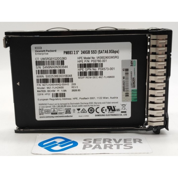 HP 240GB SSD SATA 6G RI SFF P18481-001